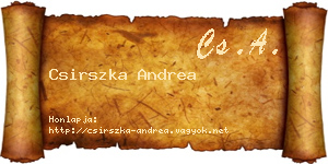 Csirszka Andrea névjegykártya